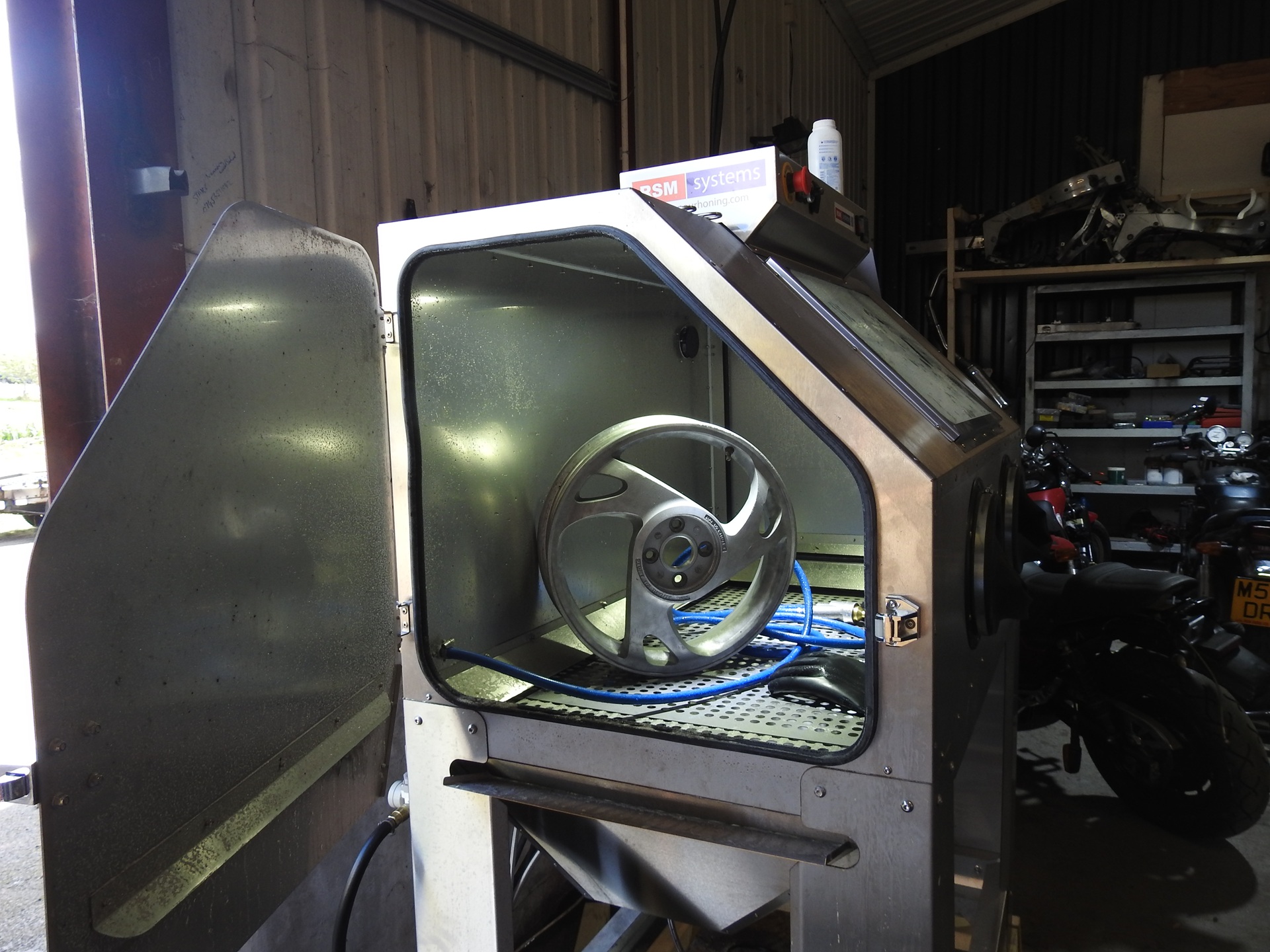 Bike alloy wheel restoration using professional vapour blasting