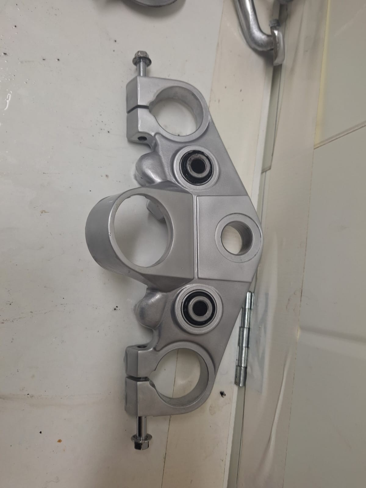 Vapour blasting removing years of grime from metal surfaces